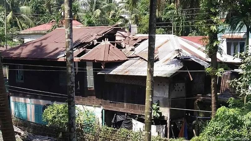 Damaged structures from August in Maungdaw township, Rakhine State